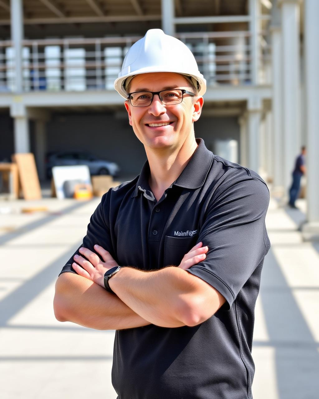 Inhaber von Machuzhak Bau auf einer Baustelle